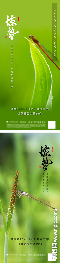 地产惊蛰节气系列海报