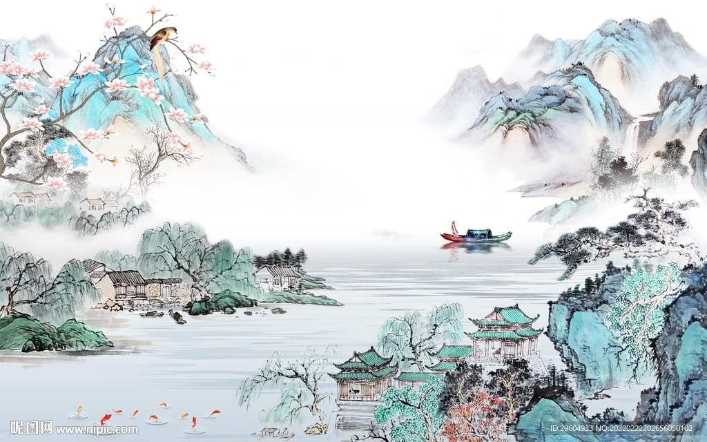 新款大气客厅山水 TIF分层