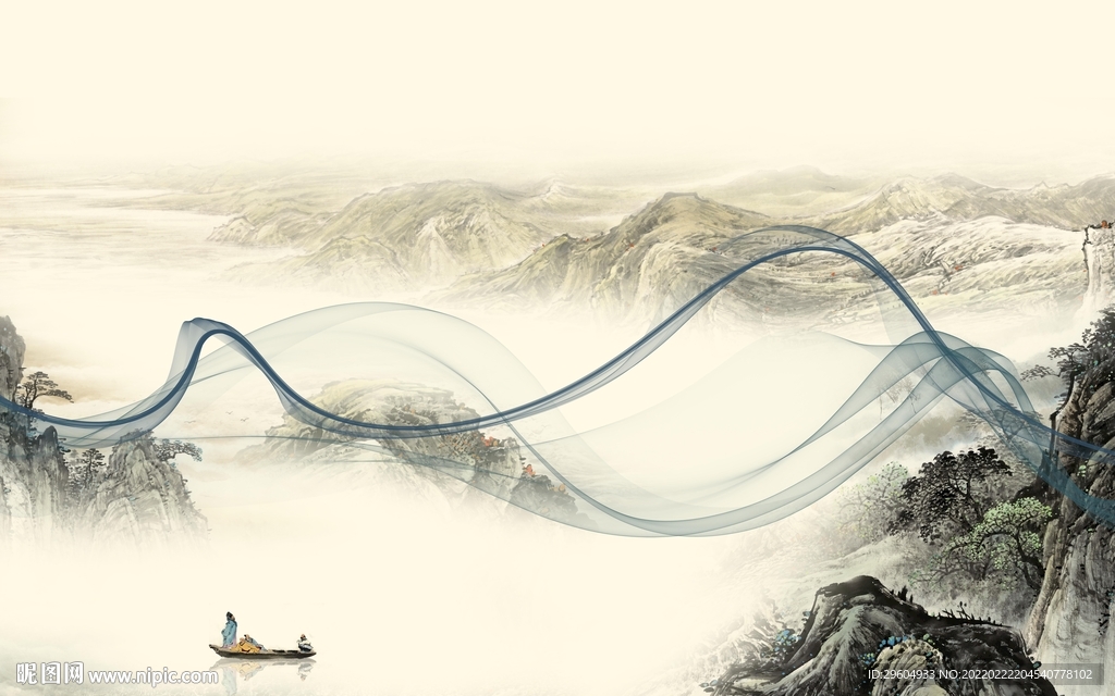 高清 大气客厅山水 TIF分层