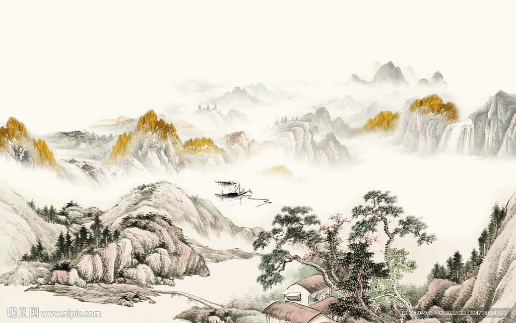 最新大气背景山水 TIF分层