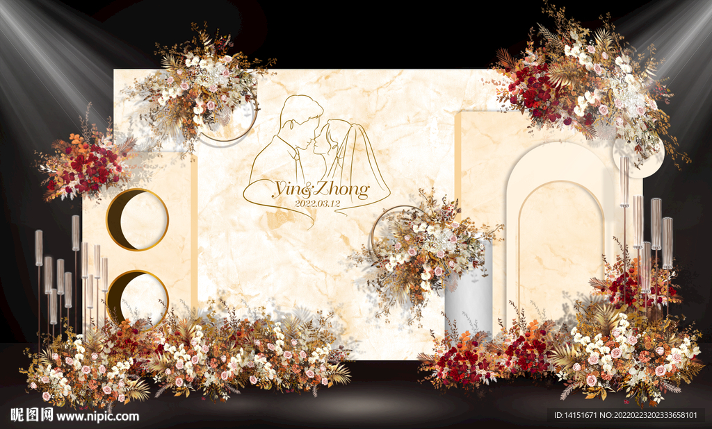 香槟色婚庆背景