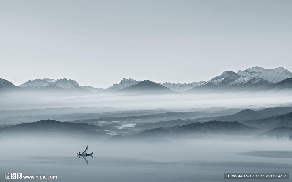 中国风大气客厅山水 TIF分层