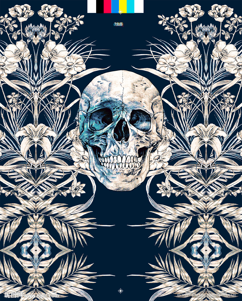 骷颅头服装印花