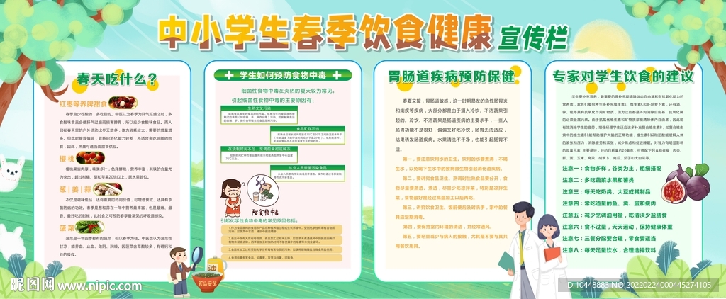 中小学春季饮食健康展板宣传