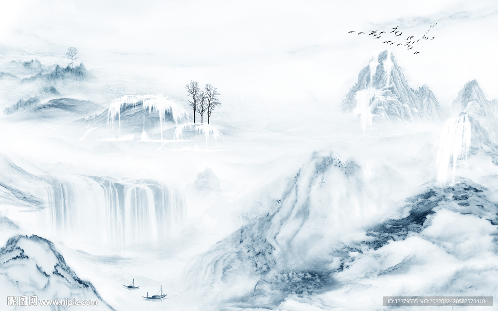 人气中式意境山水 TIF分层