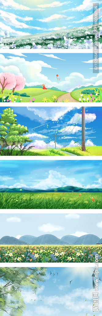 简约小清新手绘风春天海报背景