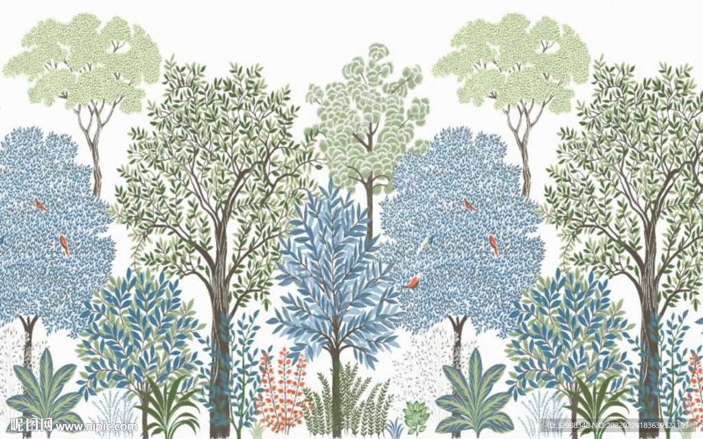 热带雨林背景墙图片