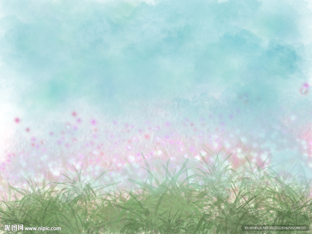 粉彩梦幻风景背景墙