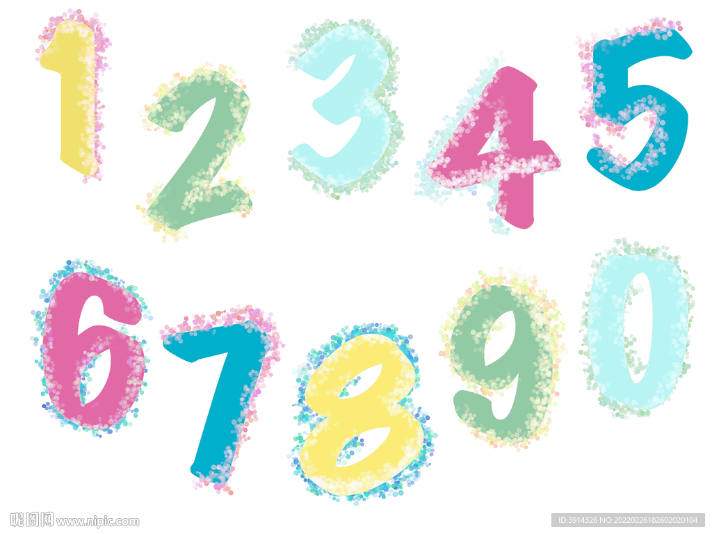 奶油质感炫彩数字PS分层