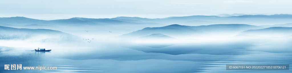 巨幅水墨山水画