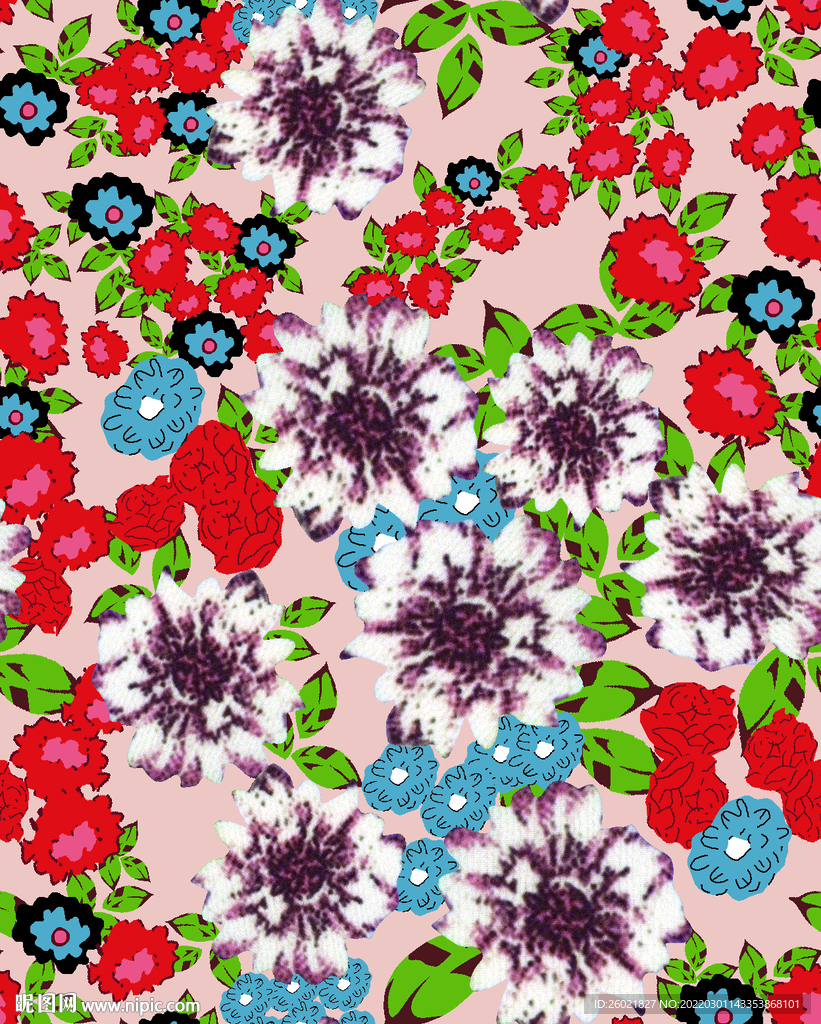 小碎花小清新数码印花