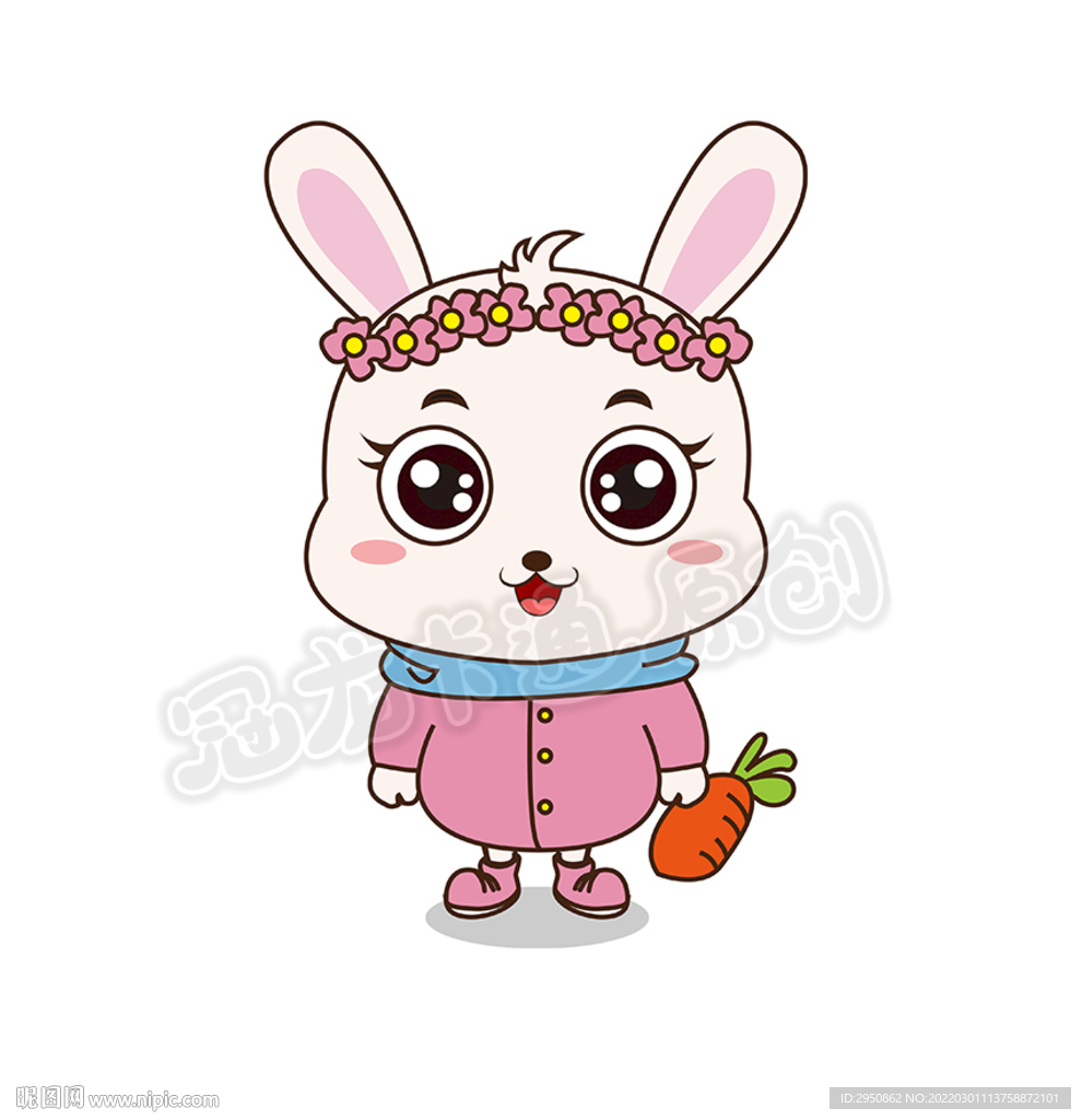 可爱兔妹妹矢量图