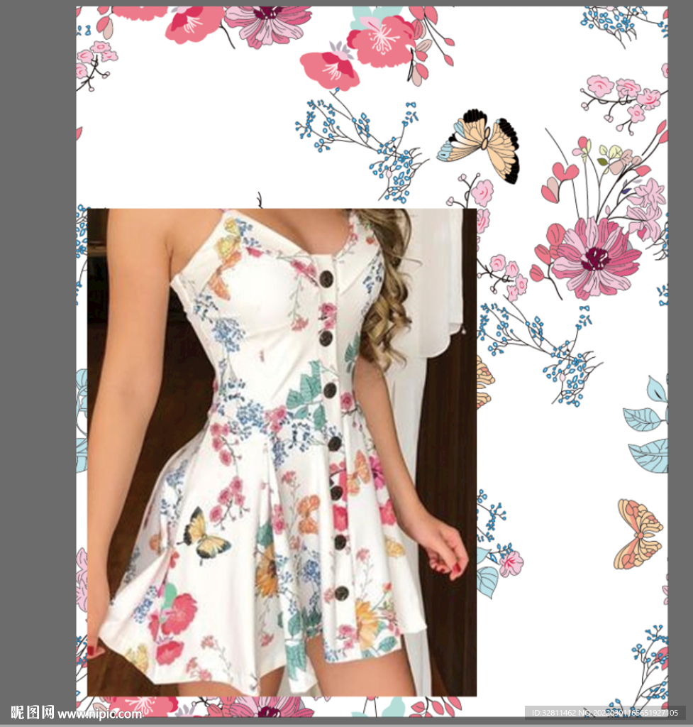 蝴蝶 花 矢量蝴蝶花