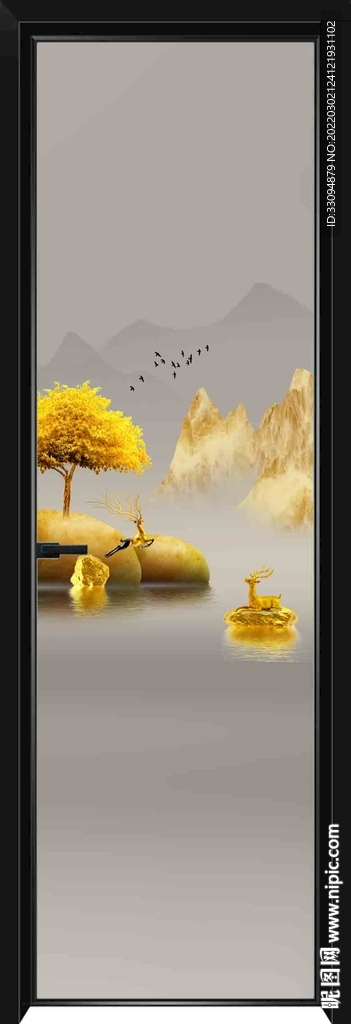 高清分层透明底平开门打印图