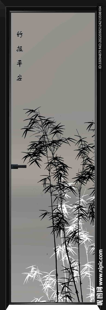 高清分层透明底平开门打印图