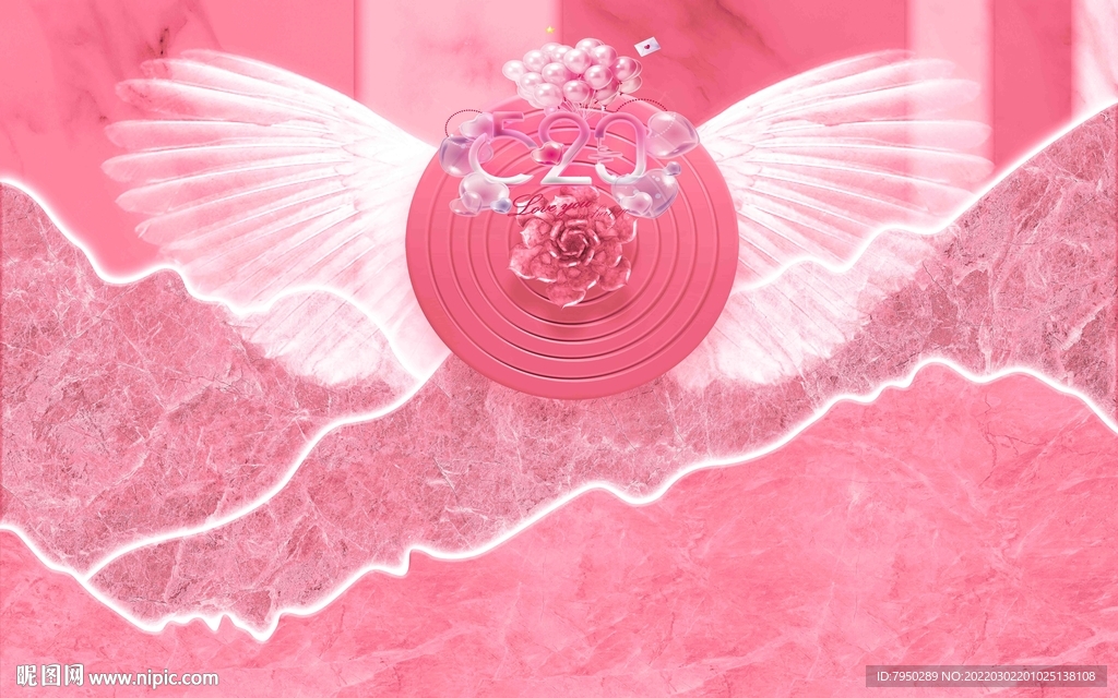 网红直播间翅膀背景墙网红 直播