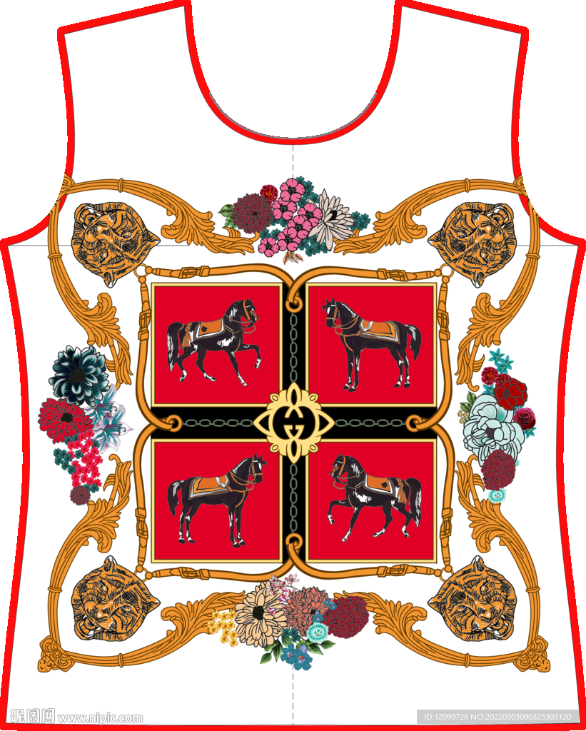 大牌定位数码印花马花