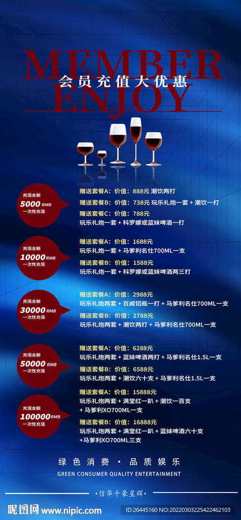 酒吧娱乐会所酒水充值套餐图片