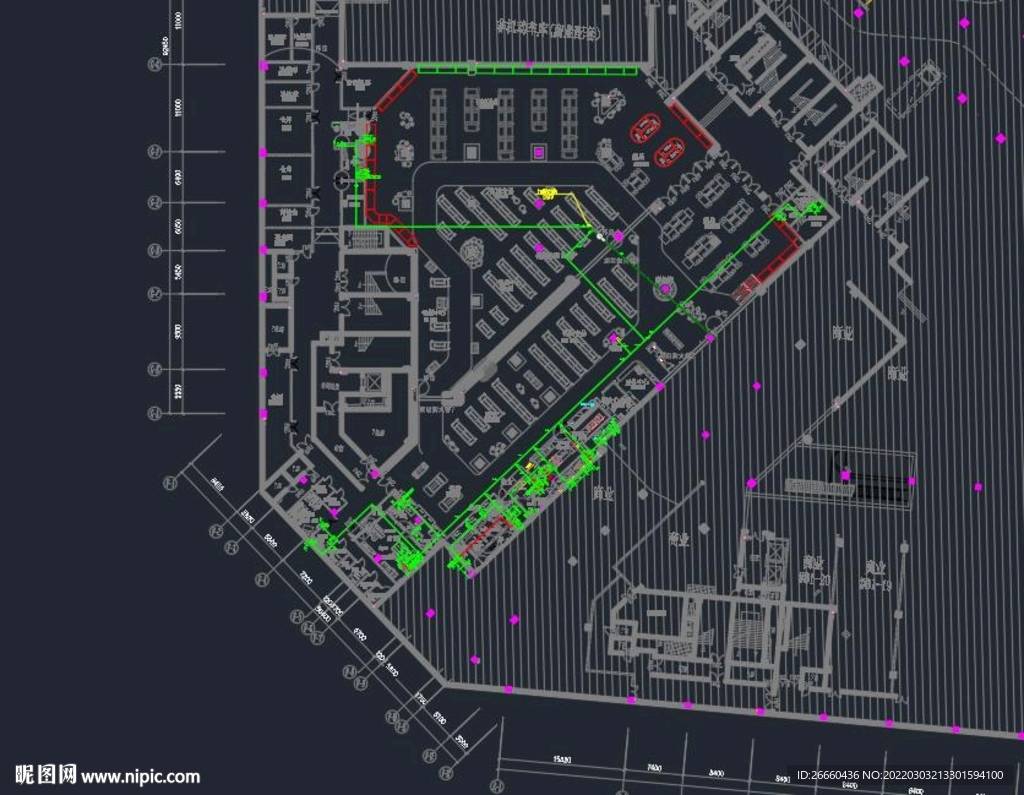 超市设计 布局图  CAD超市