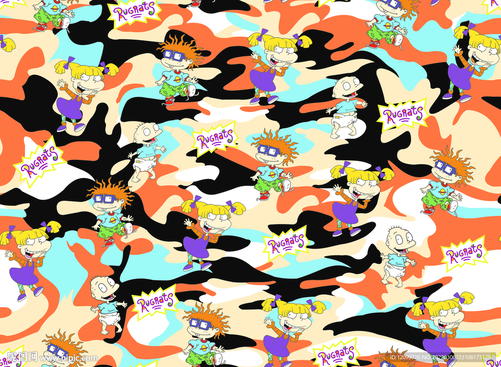 大牌高清豹纹卡通数码印花