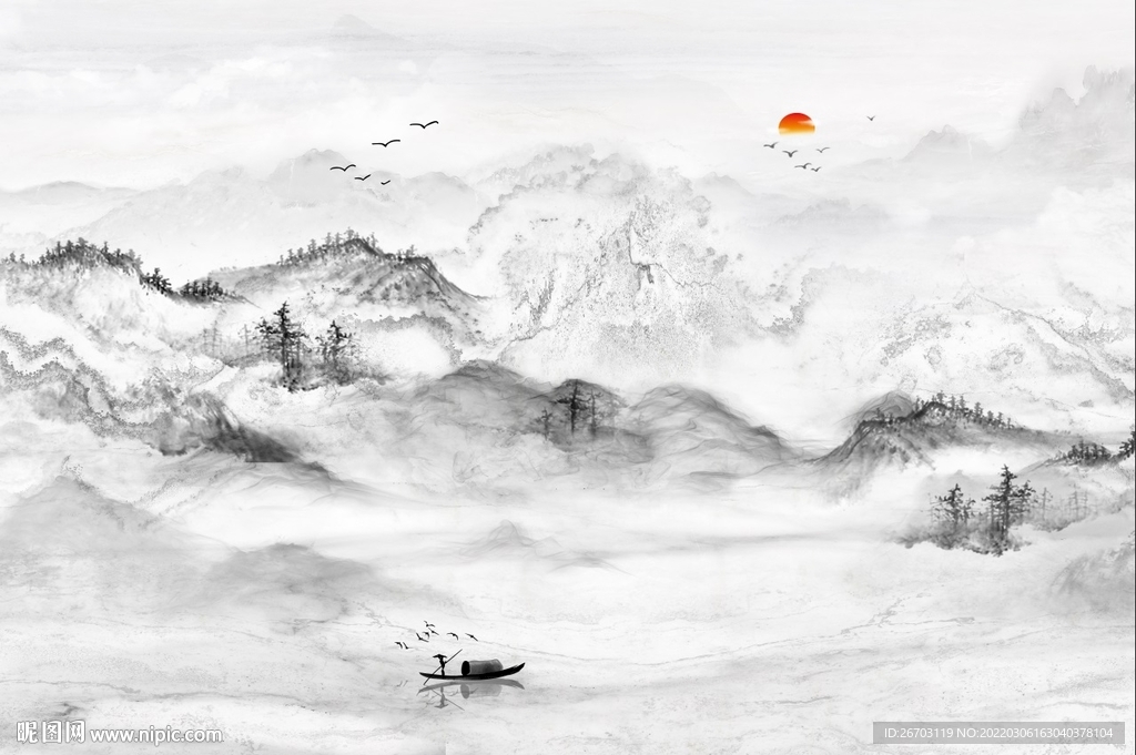 抽象山水大理石纹背景墙