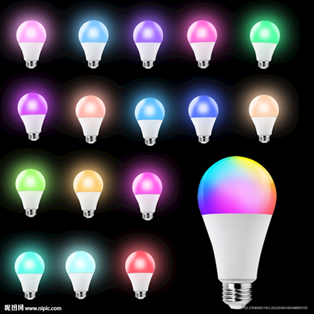 清晰灯泡组合免抠图图片