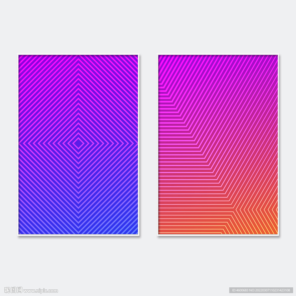 抽象唯美色彩线条渐变装饰画