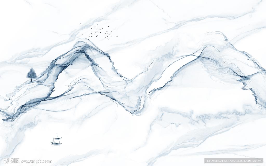 大气爵士白山水 tif分层