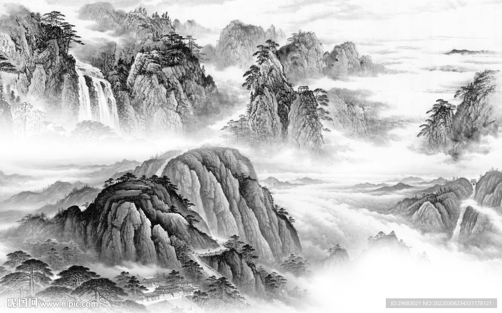 最新中国风新山水 tif分层