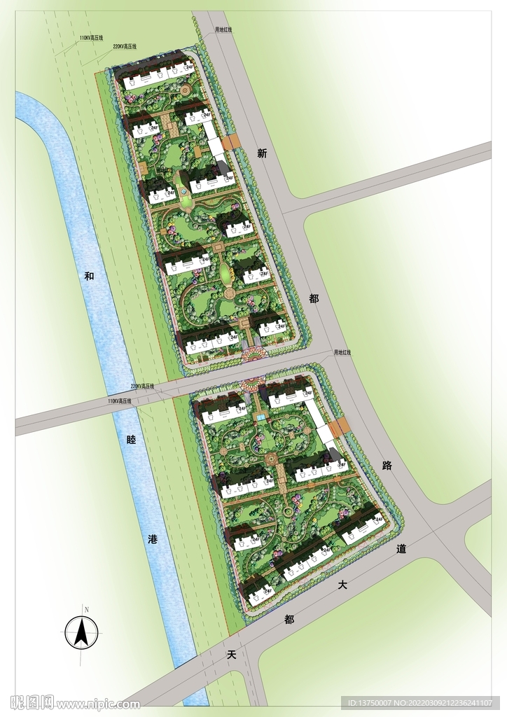 ps彩色平面图 小区平面规划图