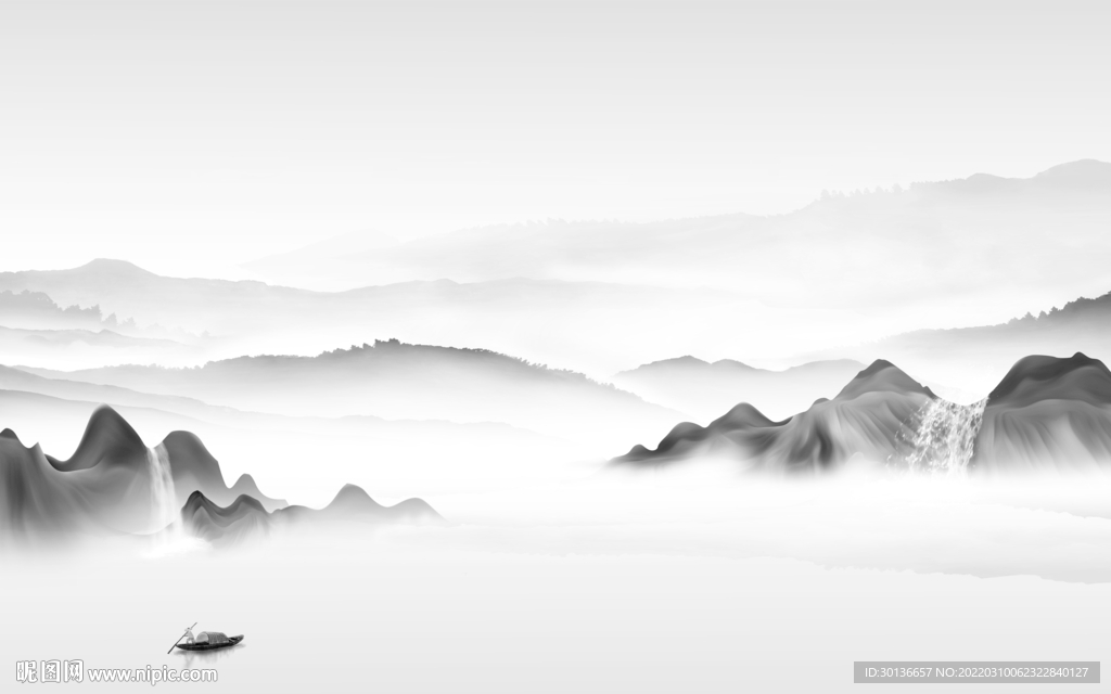 现代爆款新山水画 tif分层