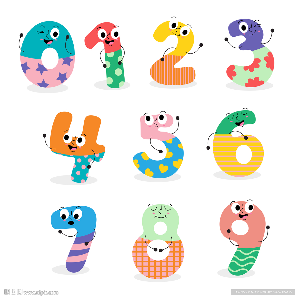 可爱卡通数字
