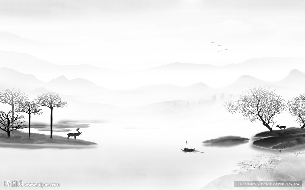 中国风最新高端山水 TIF分层