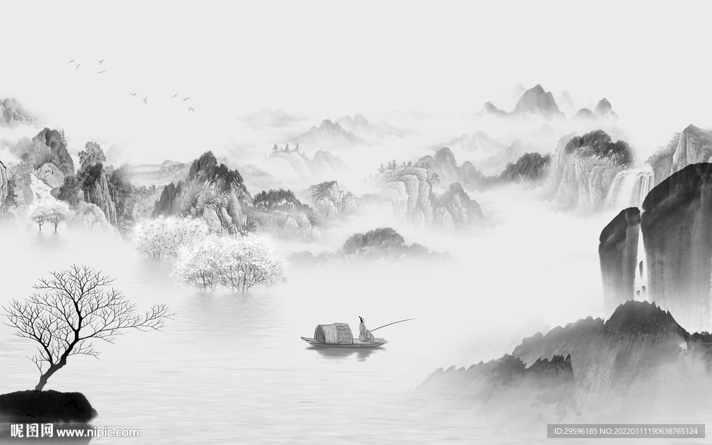 水墨最新高端山水 TIF分层