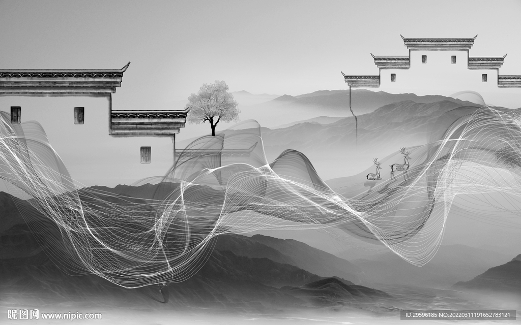 简约最新高端山水 TIF分层