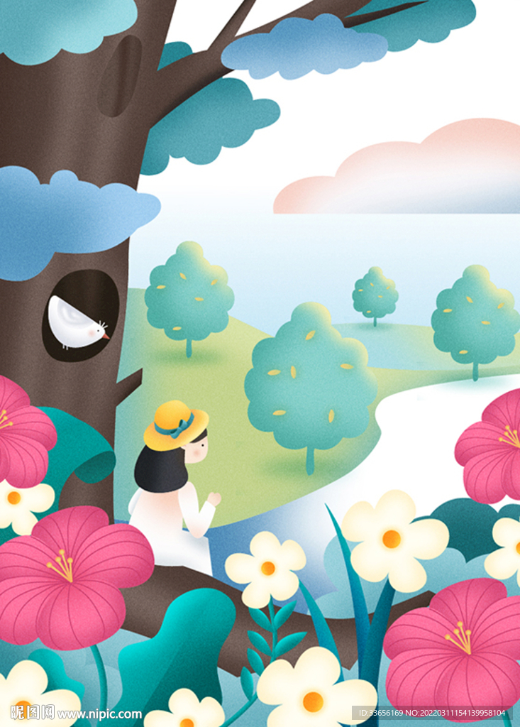 春天矢量插画