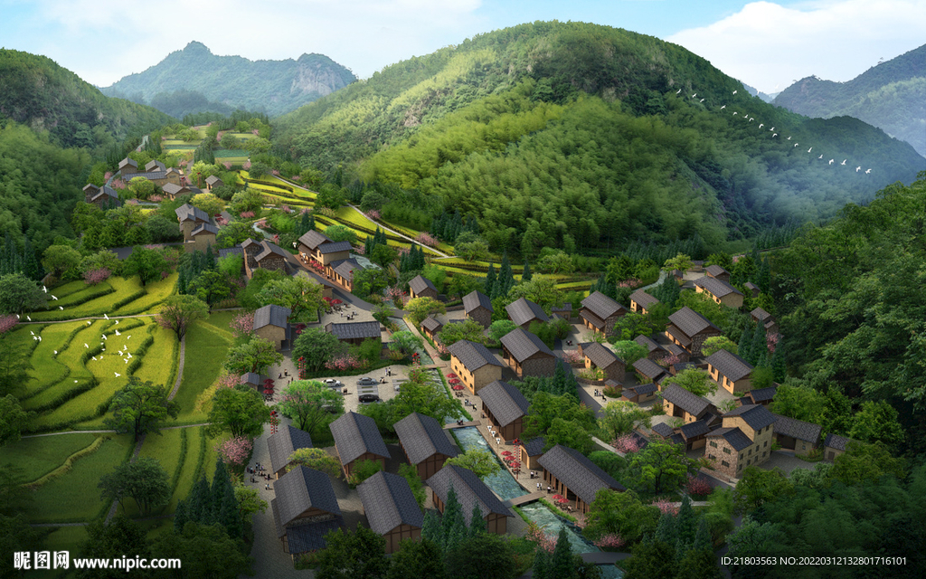 景观效果图乡村效果图农村效果图