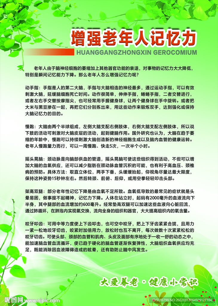 健康知识 增强老年人记忆力
