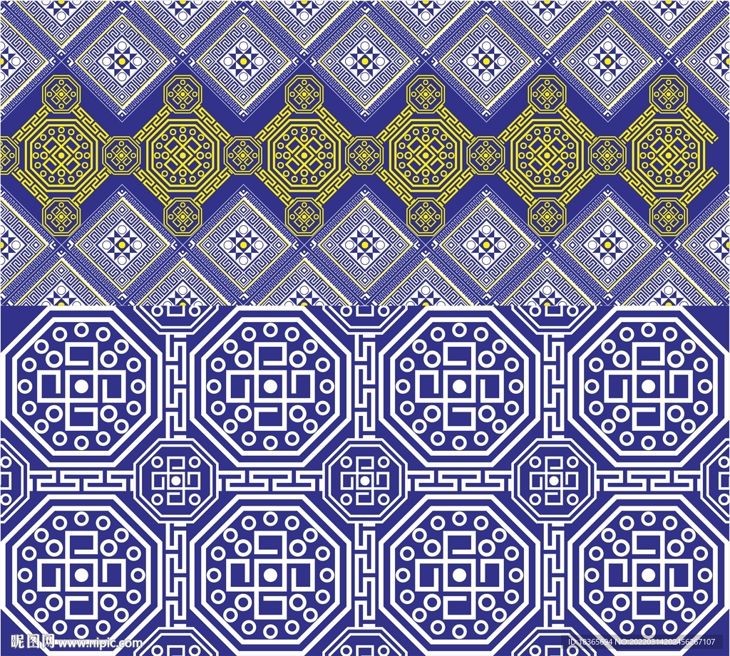 壮锦花纹矢量素材广西壮锦