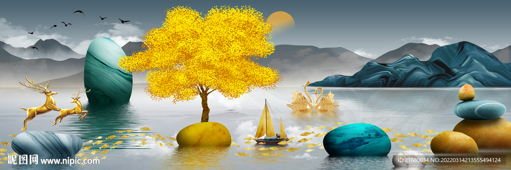 新中式抽象山水