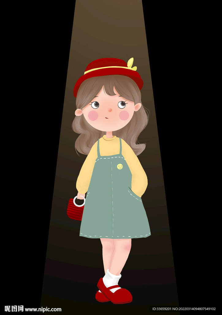 卡通女孩人物形象插画头像素材