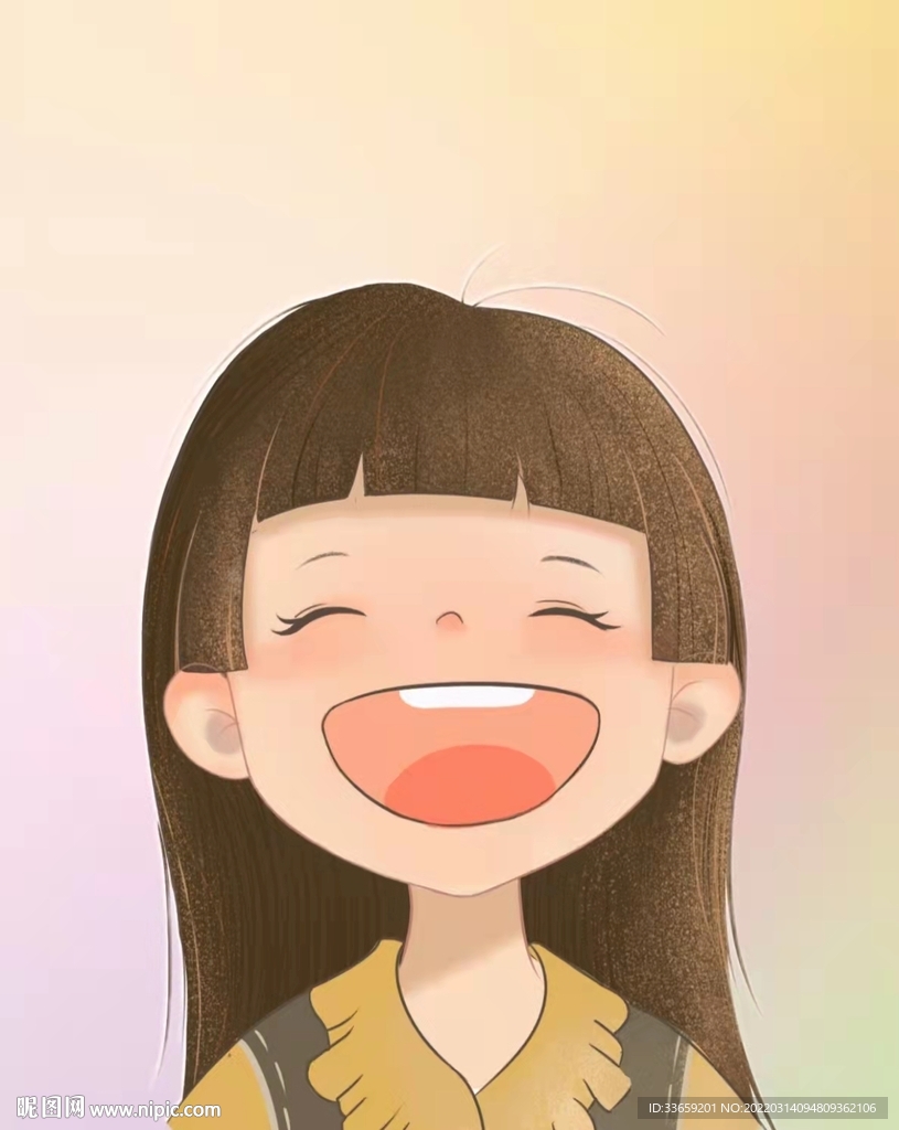 卡通女孩人物形象插画头像素材