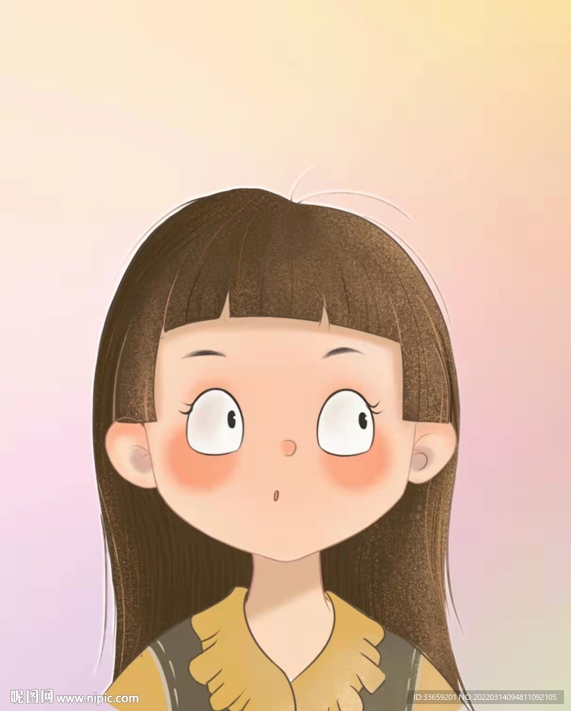 卡通女孩人物形象插画头像素材