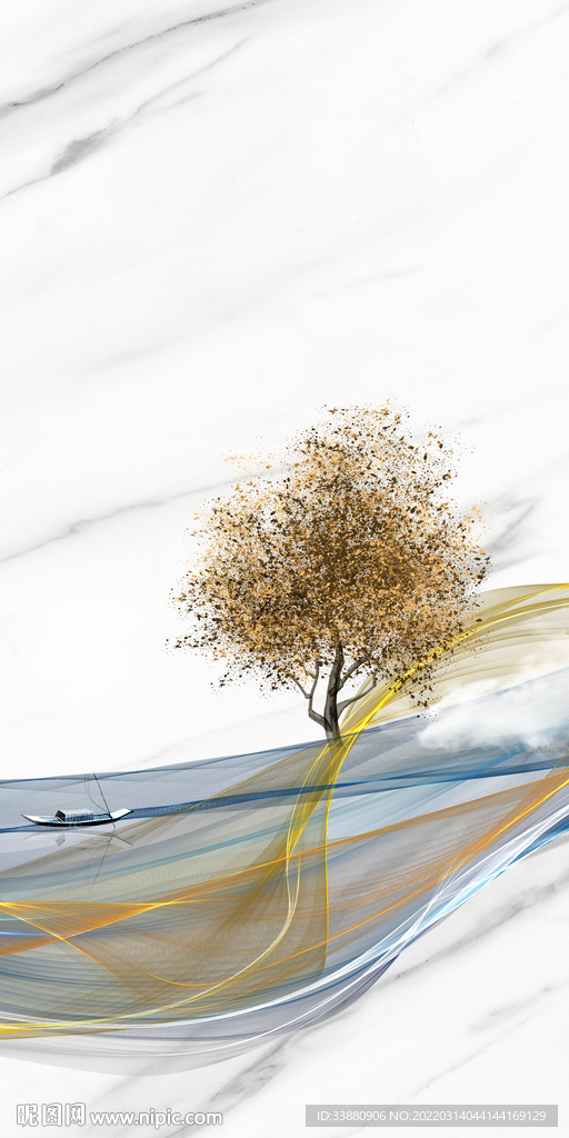 爵士白背景墙玄关画 TIF分层