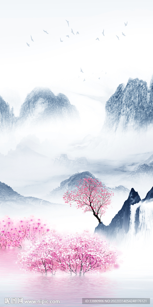 新品中国风玄关画 TIF分层