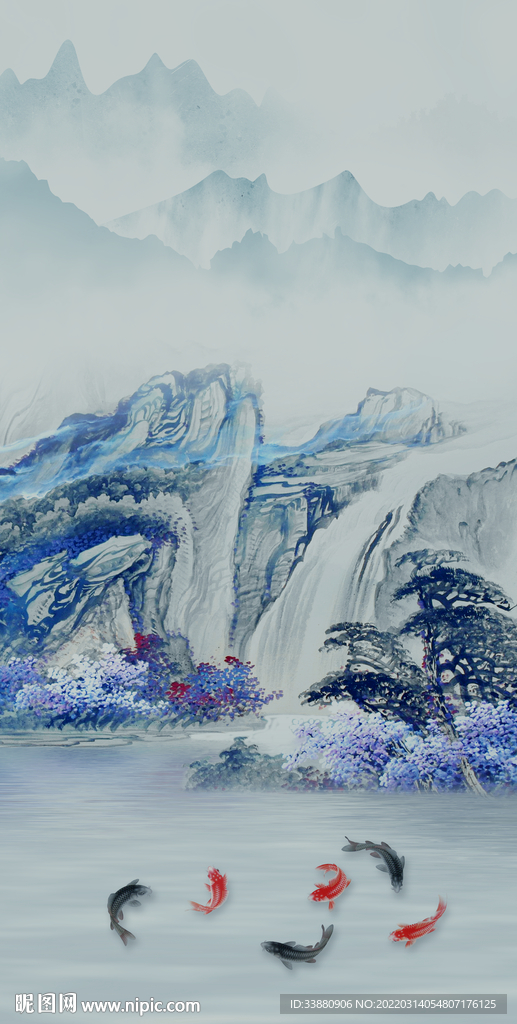 爆款新中式玄关画 TIF分层