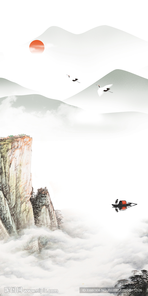 大气新中式玄关画 TIF分层