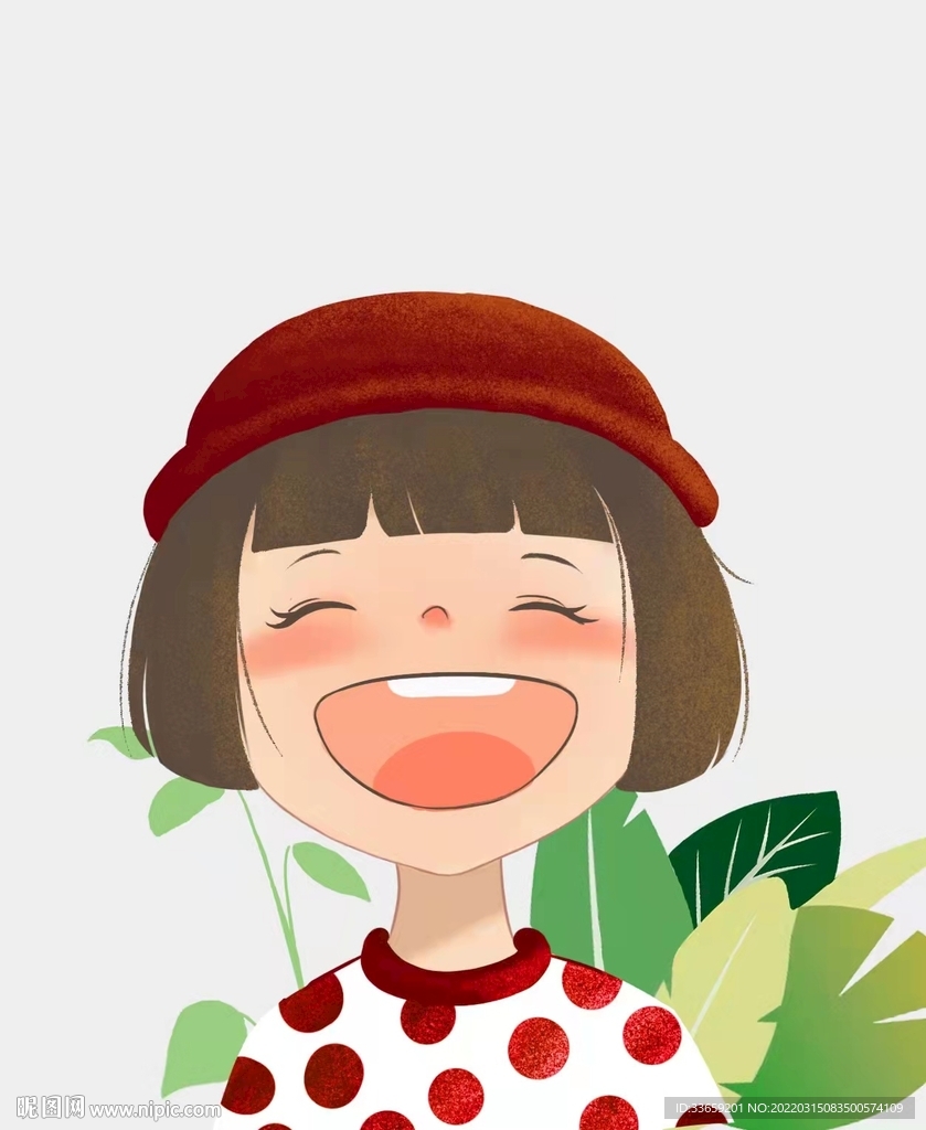 卡通女孩人物形象插画头像素材 