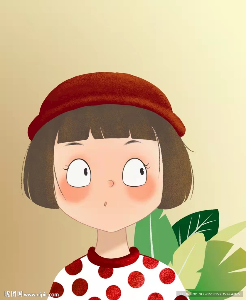 可爱卡通女孩人物形象插画素材