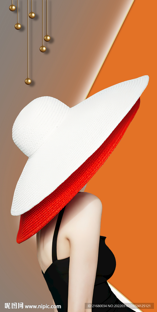 美女玄关装饰画